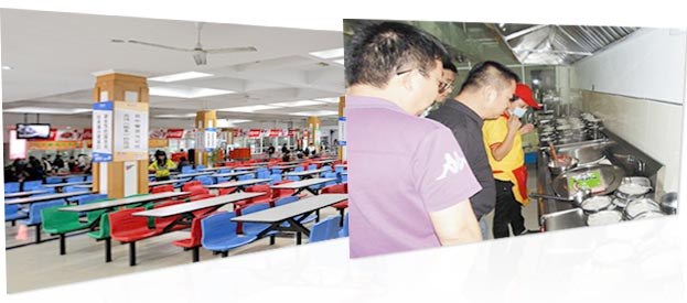 校園考場食堂用餐區、廚房操作間安裝紅外高清監控攝像機